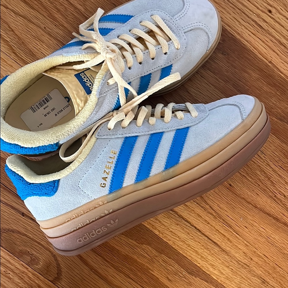 adidas Gazelle Blue and Beige Sneakers